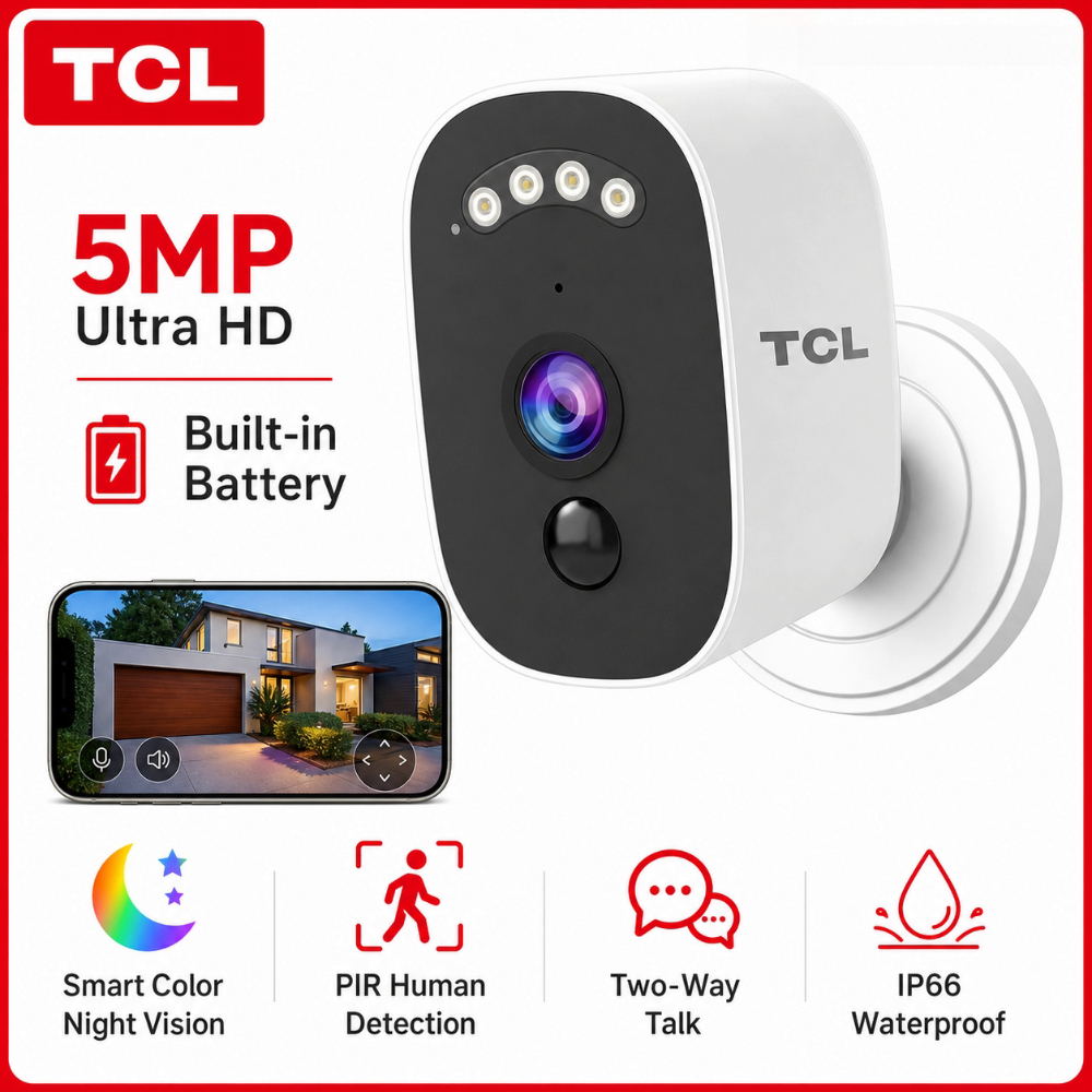 Smart Home Battery Camera Ezviz - Câmera de Segurança Externa TCL 5MP