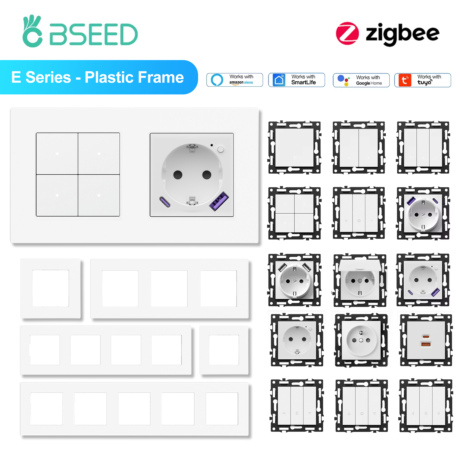 Smart Home Yellow - Bseed zigbee 1/2/3/4gang luz inteligente cortina