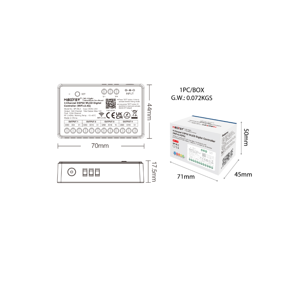 Wifi Led Dimmer - Controlador LED Miboxer SPIW5-4 5 em