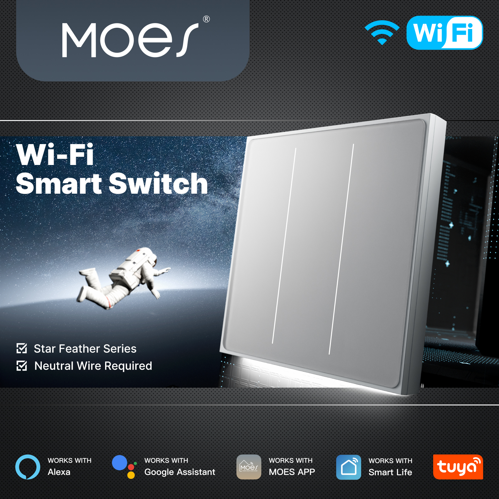 Smart Home Remote - Moes tuya wifi inteligente estrela pena