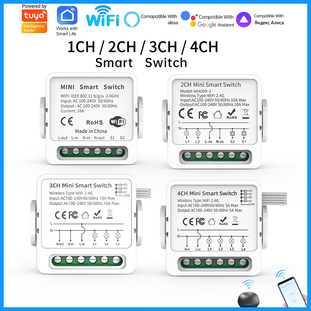 Smart Home Remote - Interruptor Inteligente WiFi Tuya 1/2/3/4 Gangue