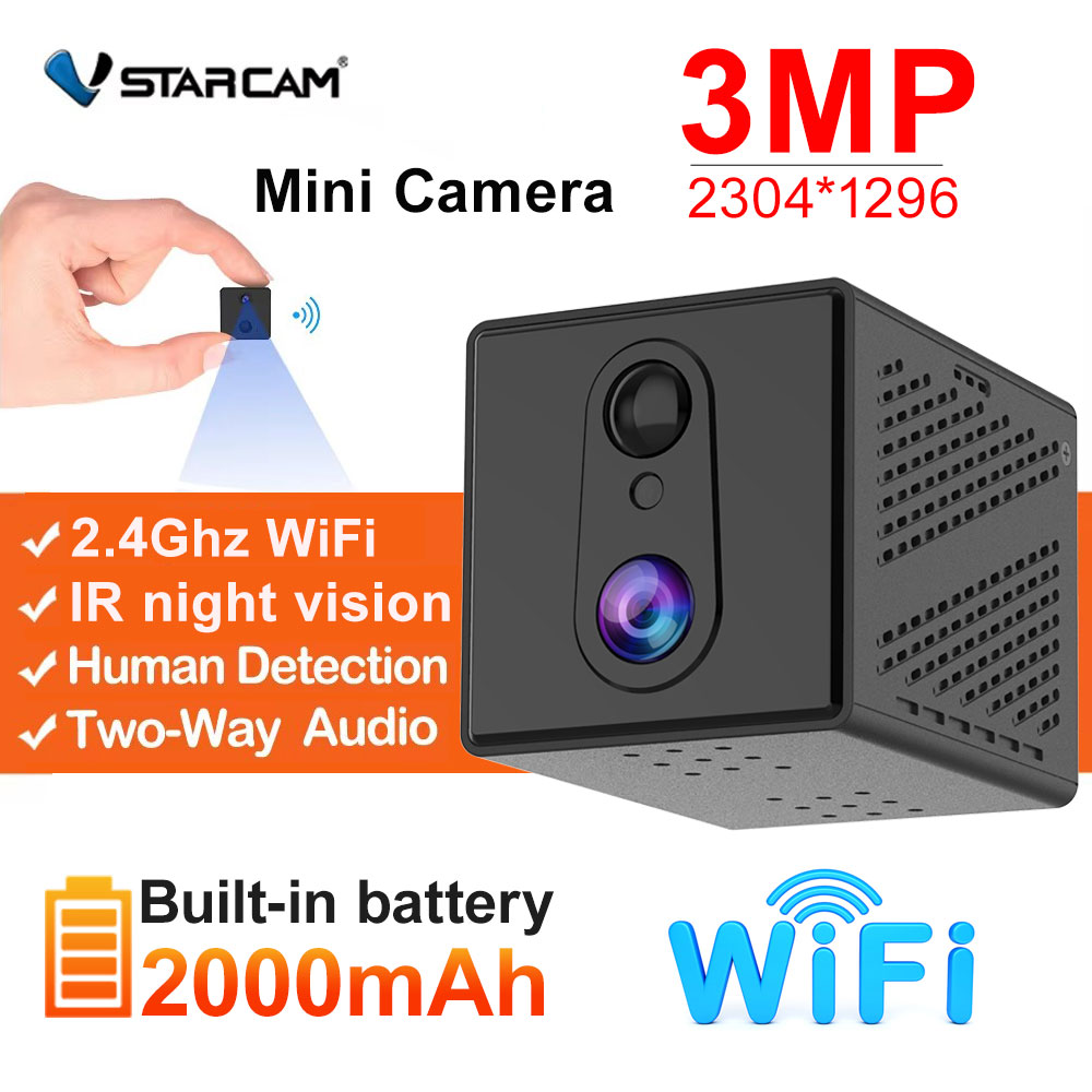 Smart Home Battery Camera Ezviz - Vstarcam 3mp 1296p mini câmera wifi