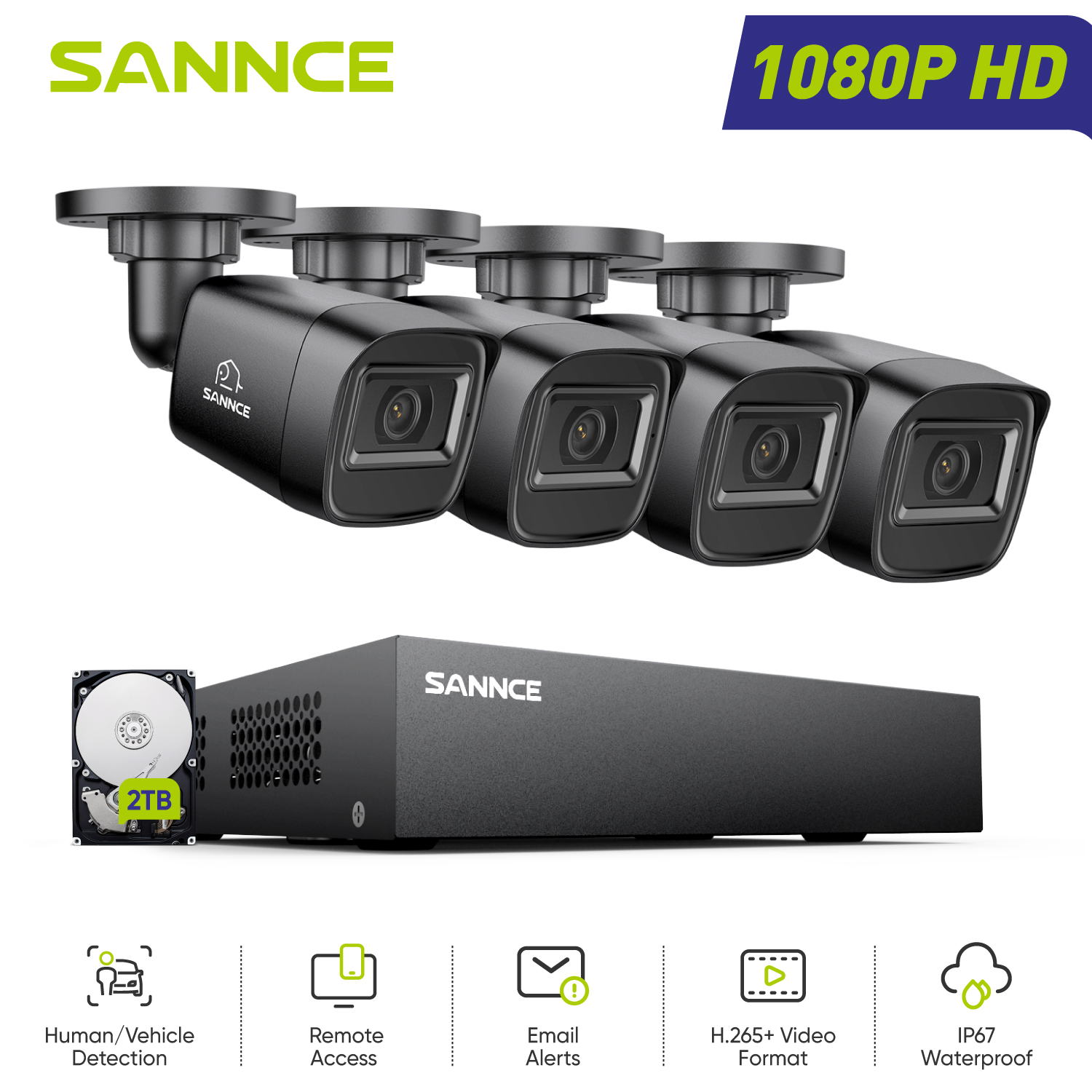 Smart Home Security System - Sannce 1080p sistema de câmera de