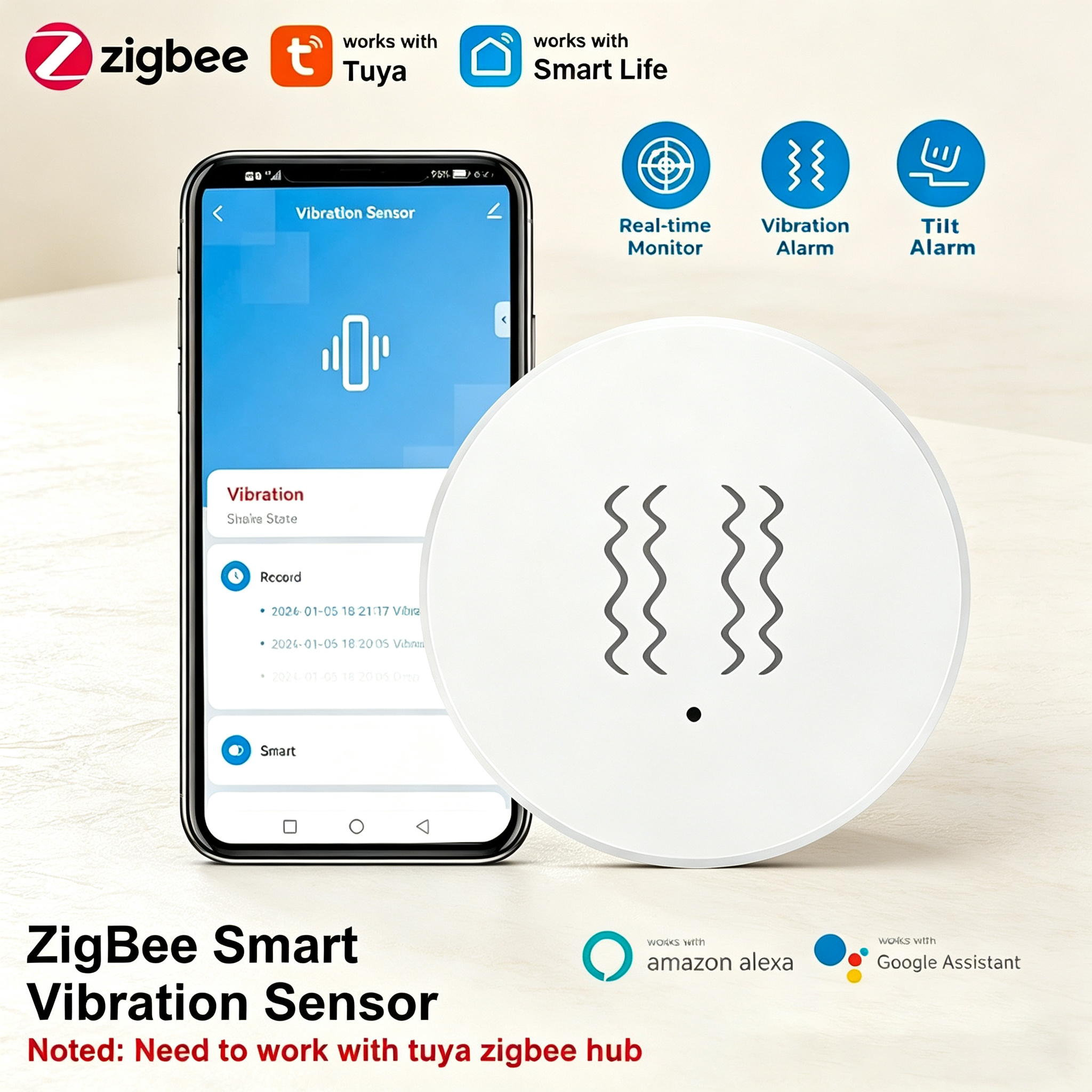 Smart Home Security System - Sensor de Vibração e Inclinação Inteligente