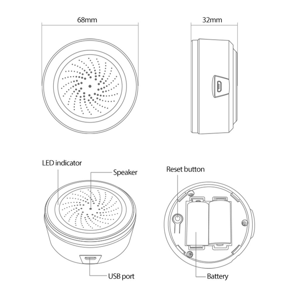 Smart Home Security System - Sensor de Som e Luz Tuya