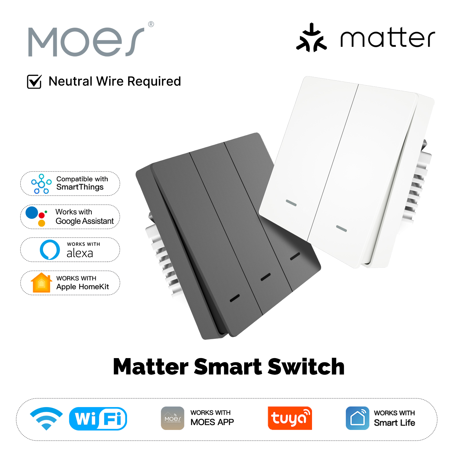 Smart Home Remote - MOES Matter Tuya WiFi Interruptor de