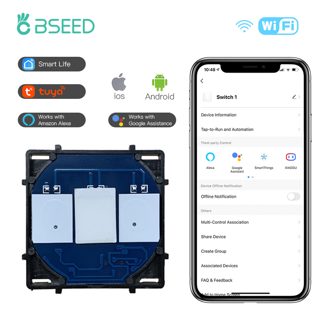 Smart Home Yellow - Bseed interruptor de toque inteligente função