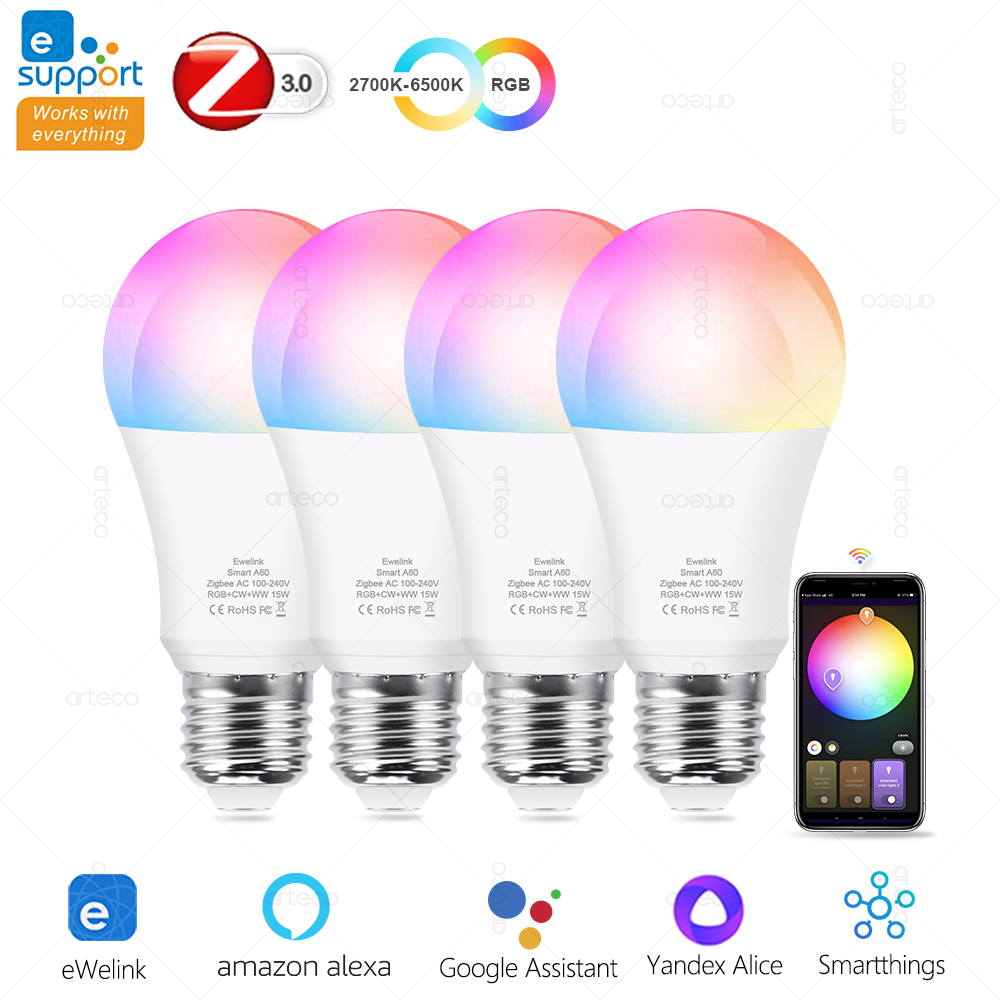 Smart Home Yellow - 15w 18w e27 zigbee lâmpadas inteligentes