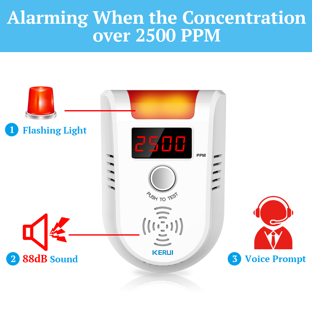 Kerui gd13 detector de gás lpg - Smart Home Security System avaliação e preço