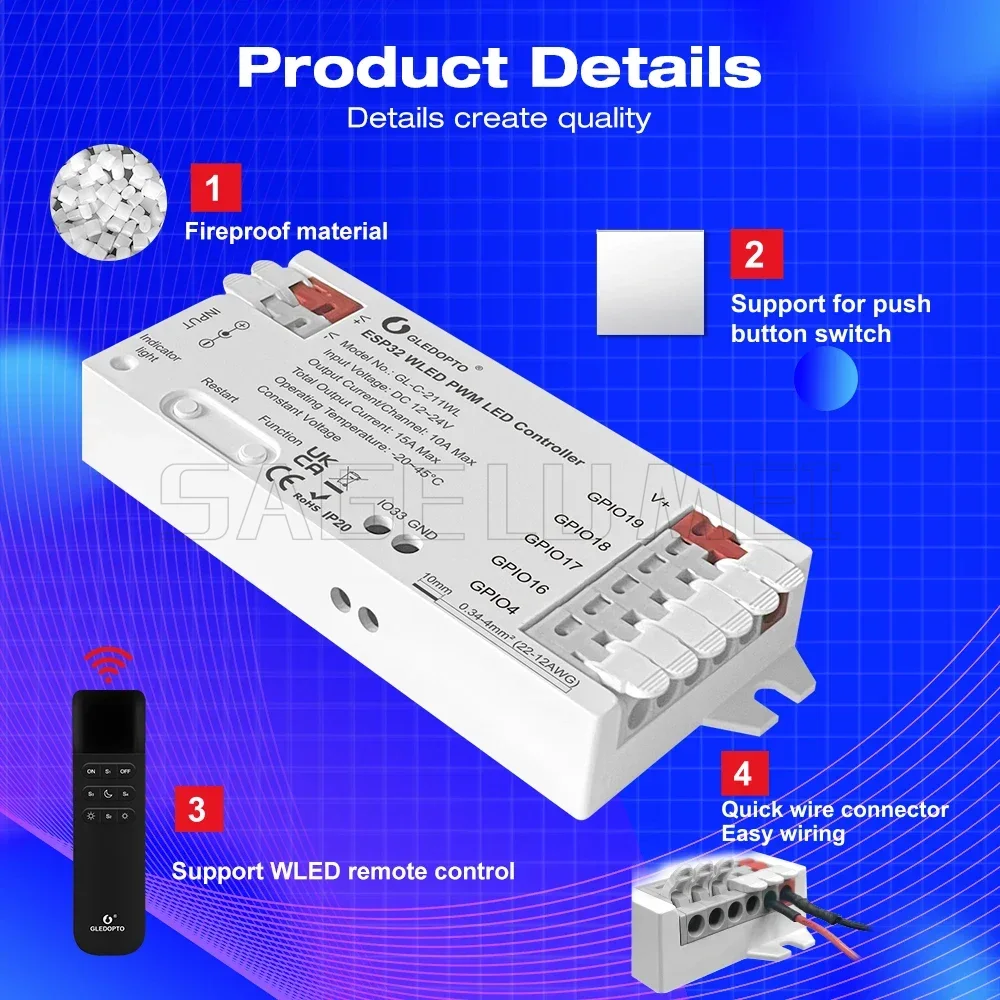 GL-C-211WL/GL-RC-001WL App Par - Wifi Led Dimmer avaliação e preço