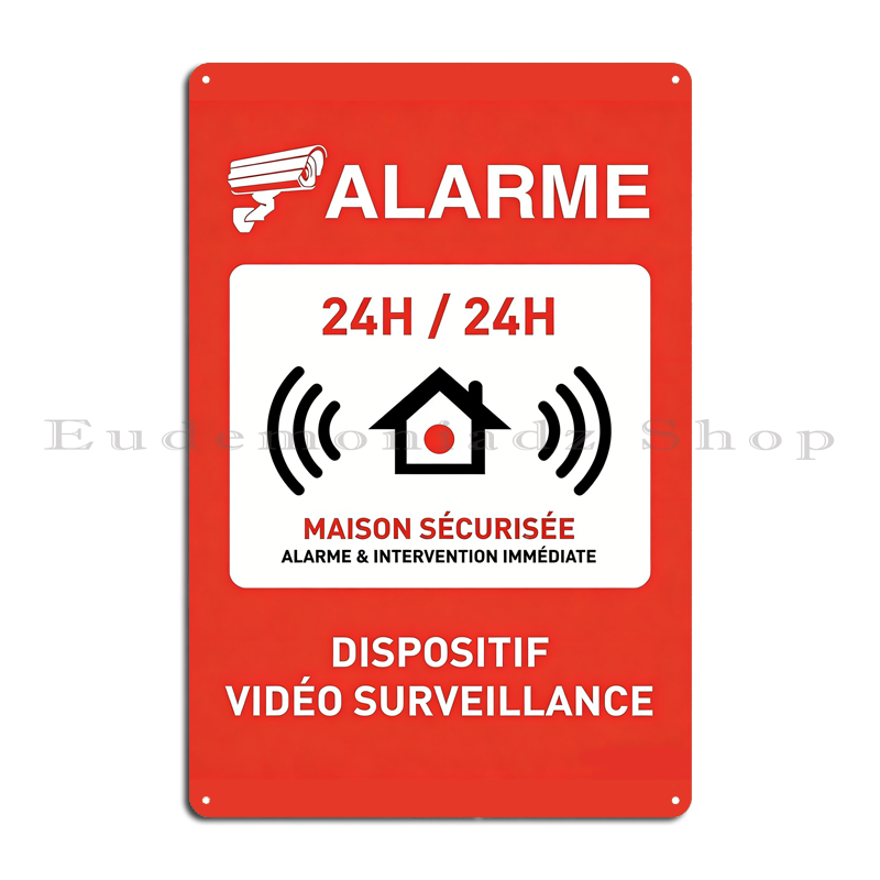 Placa de Metal Retrô com Siste - Smart Home Security System avaliação e preço