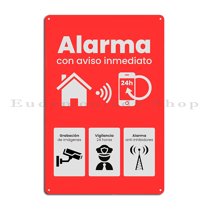 Placa de Metal Retrô com Siste - Smart Home Security System avaliação e preço