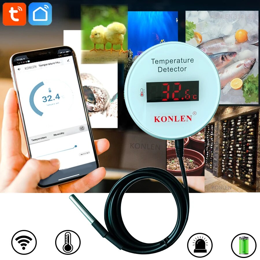 Konlen tuya wifi sensor de tem - Smart Home Thermostat avaliação e preço