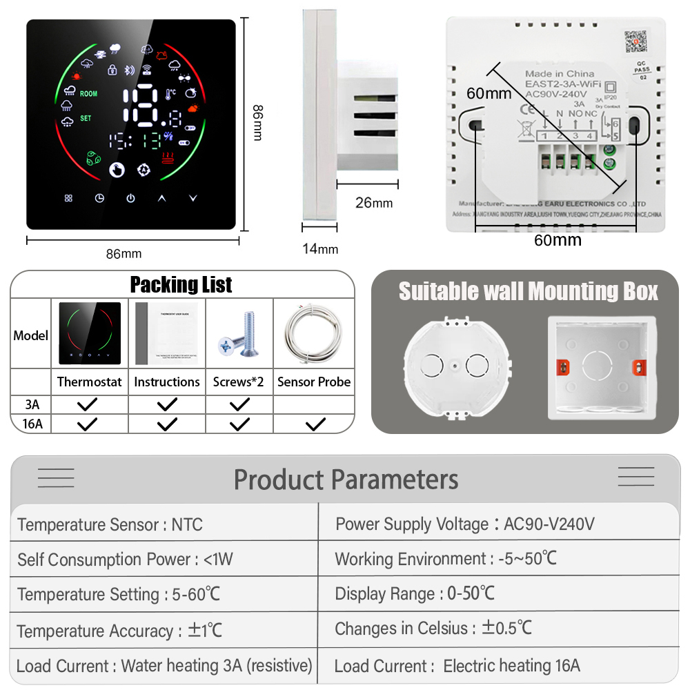 Tuya WiFi Termostato Inteligen - Smart Home Thermostat avaliação e preço