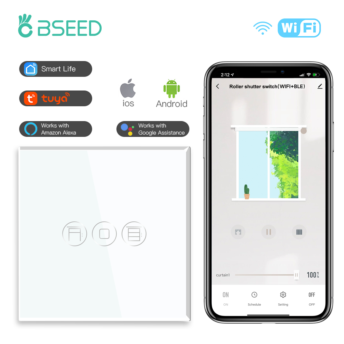 Bseed-interruptor inteligente  - Smart Home Yellow avaliação e preço