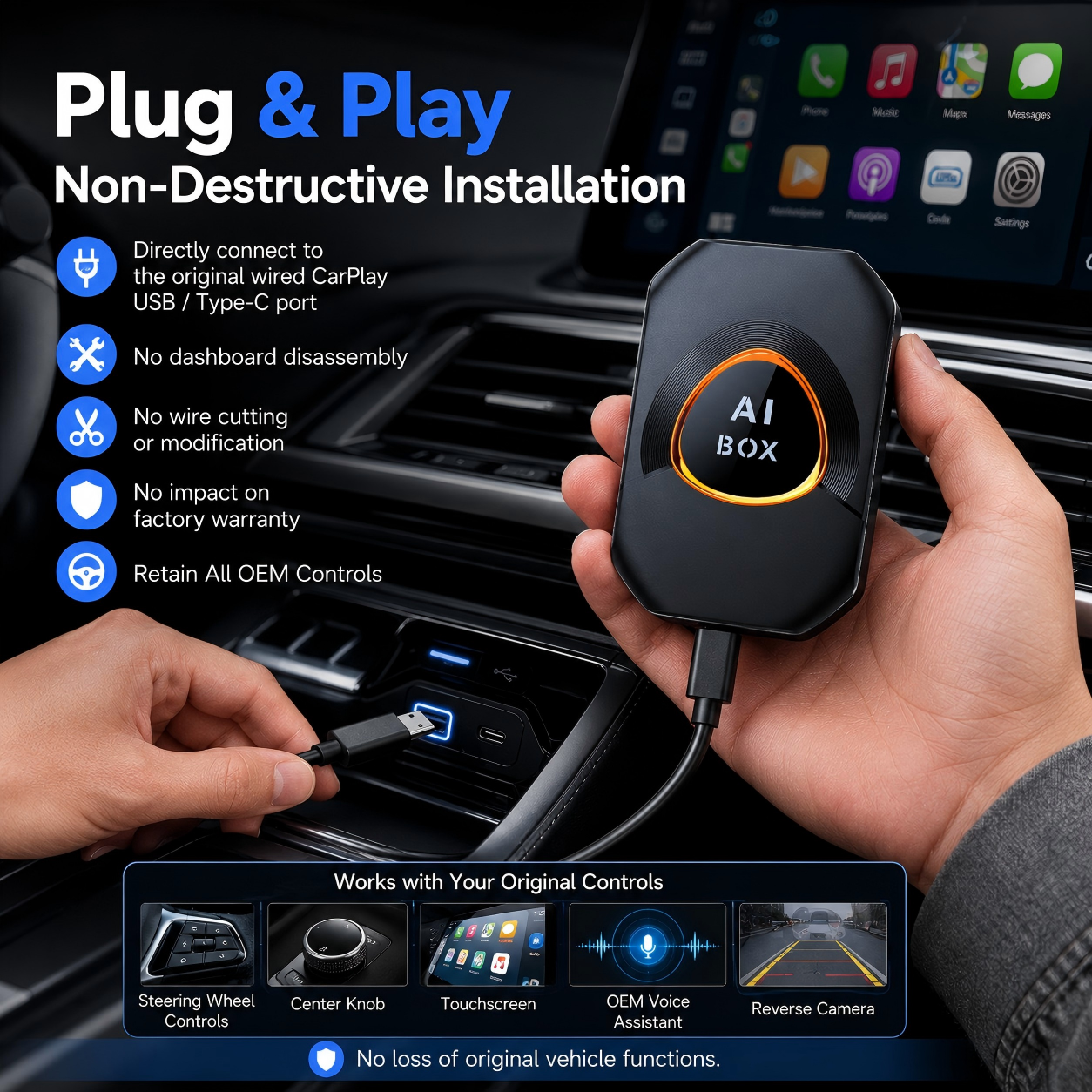 Carplay AI Box Android 15 Wire - Smart Home Tv avaliação e preço