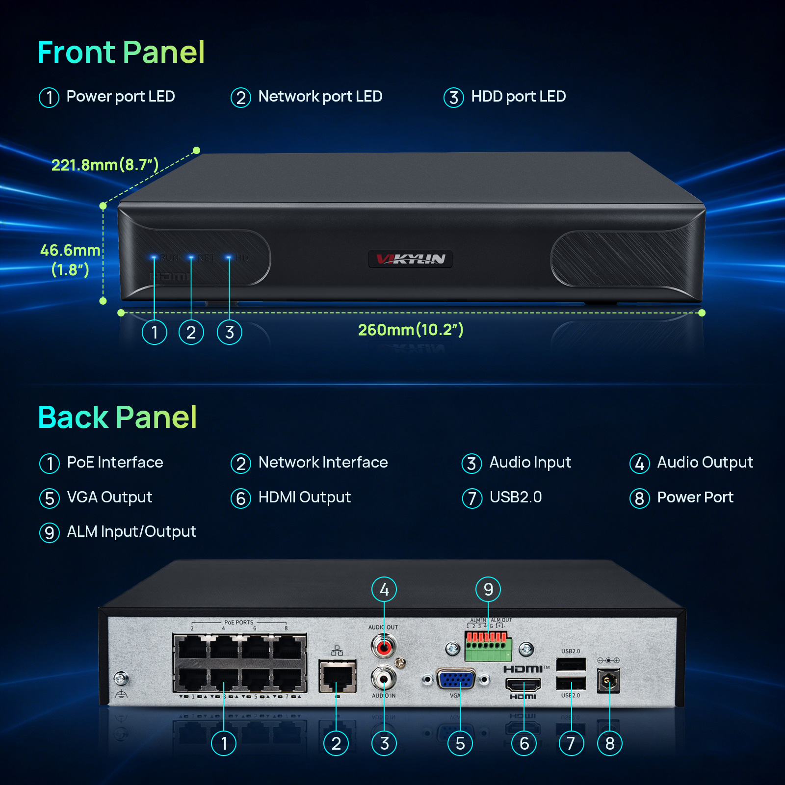 Vikylin 4K NVR até 12MP 8 Cana - Smart Home Security System avaliação e preço