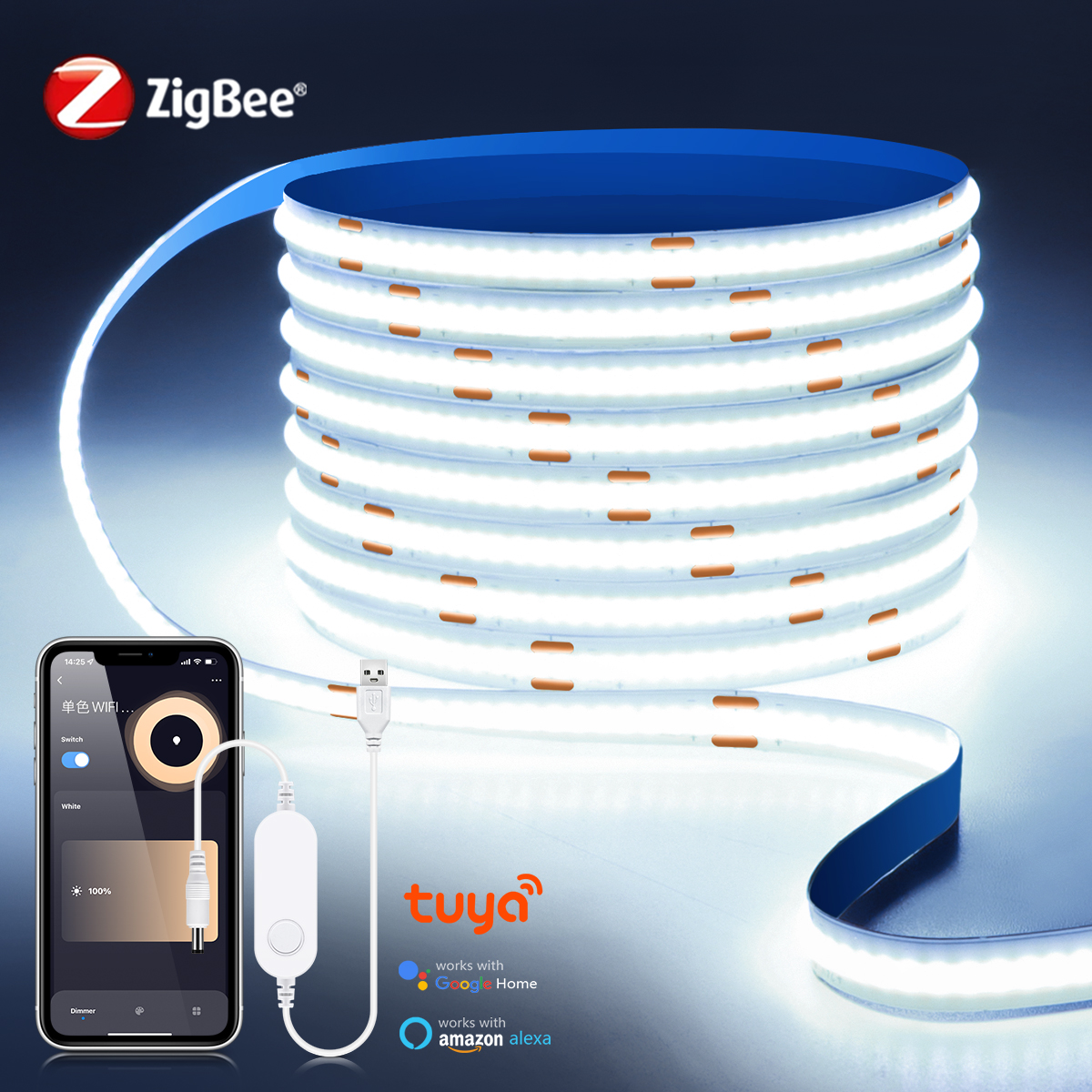 ZigBee COB LED Strip Smart Tuy - Smart Home Yellow avaliação e preço