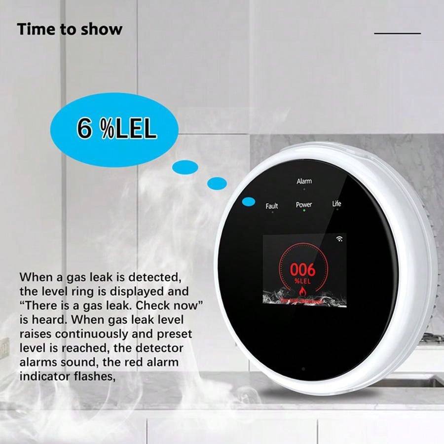 Sensor de Alarme de Gás WiFi 2 - Smart Home Security System avaliação e preço